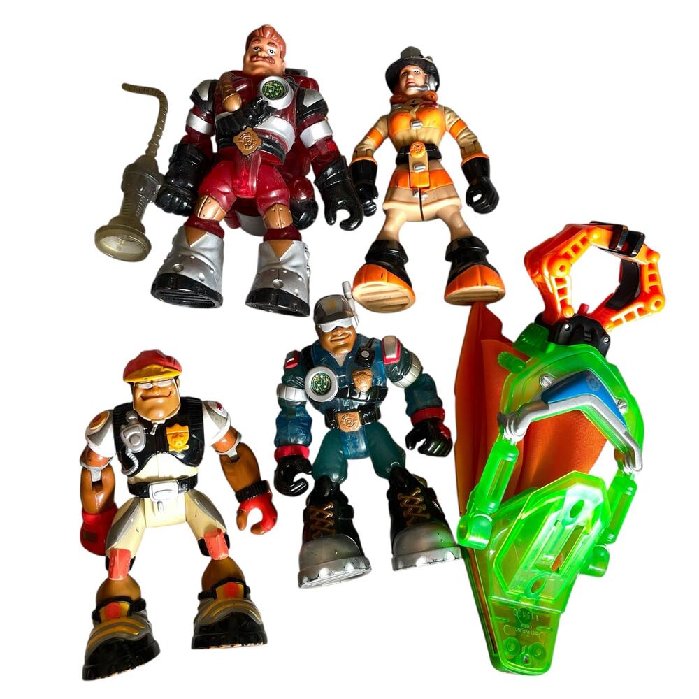 Vintage Rescue Heroes Action Figure Toy Lot 6" Mattel 1999 Fisher Price Untested